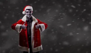 Man As Evil Zombie Santa Wallpaper