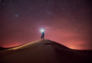 Man At The Sahara Wallpaper