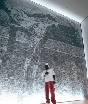 Man Before Mosaic Wall Art Wallpaper