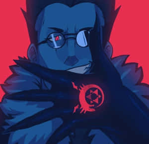 Man Counting Gold Amidst Chaos Wallpaper