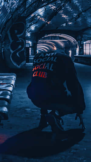 Man In A Tunnel Anti Social Club Iphone Wallpaper