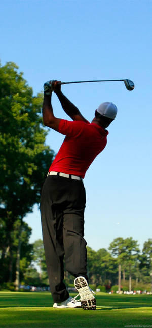 Man In Red Golf Iphone Wallpaper