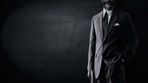 Man In Suit With Skull Face Wallpaper