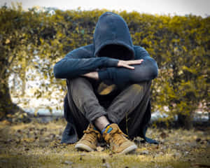 Man Looking Out To A Picturesque Mountain Range Wallpaper