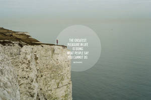 Man On A Cliff Inspirational Desktop Wallpaper