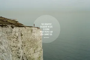 Man On A Cliff Inspirational Desktop Wallpaper