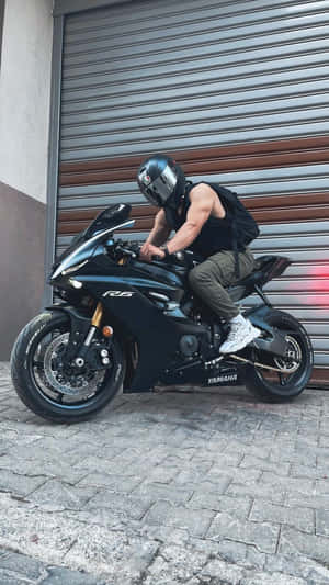 Man On Motorcycle [wallpaper] Wallpaper