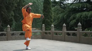 Man Practicing Martial Arts Outdoors Wallpaper