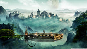 Man Riding Spaceship Civilization Beyond Earth Wallpaper