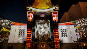 Man's Face On Graumans Chinese Theatre Wallpaper