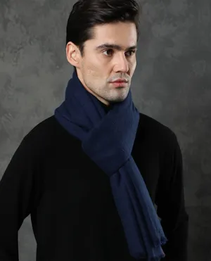 Man Wearing Navy Blue Scarf Wallpaper