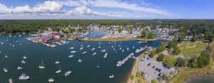 Manchester By The Sea Panoramic Aerial View Wallpaper