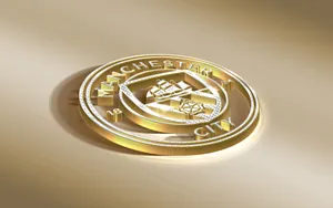 Manchester City 4k Gold Coin Emblem Wallpaper
