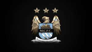 Manchester City Logo Superbia In Proelio Wallpaper