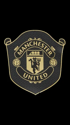 Manchester United Logo Black And Gold Wallpaper