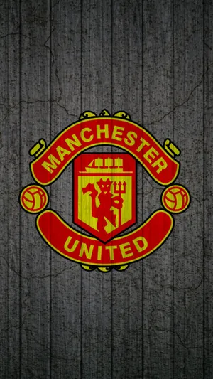 Manchester United Logo On Concrete Wallpaper