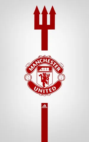 Manchester United Logo With Red Trident Wallpaper