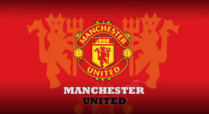 Manchester United Logo With Twin Lion Wallpaper