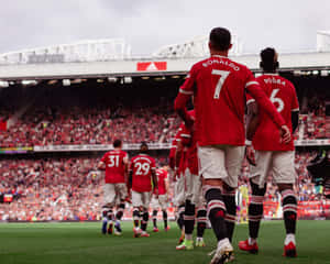 Manchester United Team At Field Wallpaper