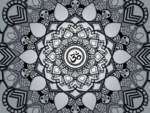 Mandala Black And White Wallpaper