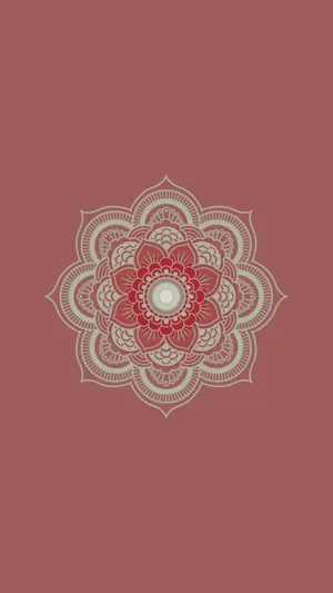 Mandala Minimalist On Maroon Background Wallpaper