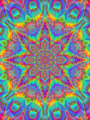 Mandala Neon Kaleidoscope Wallpaper