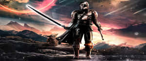 Mandalorian_and_ Grogu_ Epic_ Landscape_ Ultra_ Wide Wallpaper