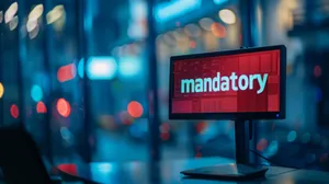 Mandatory Sign Nighttime Bokeh Wallpaper