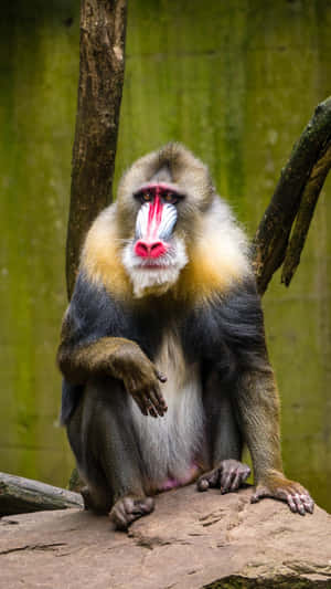 Mandrill Monkeyin Natural Habitat.jpg Wallpaper