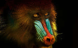 Mandrill Portraitin Shadow Wallpaper