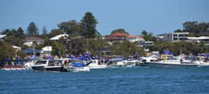 Mandurah Boat Gathering With Flags Wallpaper