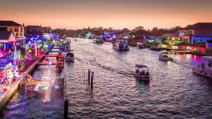 Mandurah Canal Christmas Lights Twilight Wallpaper