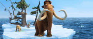 Manfred On Ice From Ice Age: Continental Drift Wallpaper