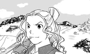 Manga Style Portraitof Young Woman Wallpaper