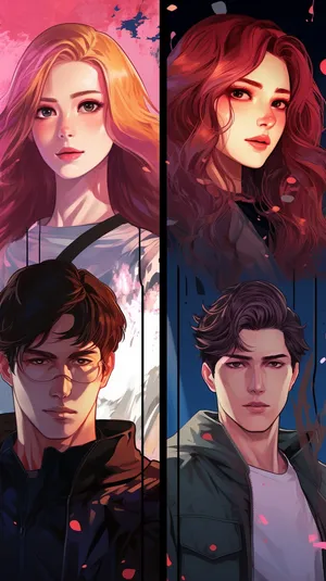 Manhwa Character Collage Wallpaper