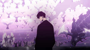 Manhwa Character Confronts Dark Army Wallpaper