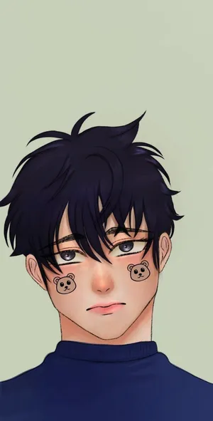 Manhwa Character With Bear Cheek Art Wallpaper