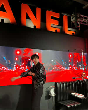 Manin Leather Jacketat Chanel Event Wallpaper