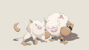 Mankey And Primeape Pokemon Illustration Wallpaper