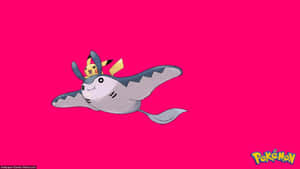 Mantine With Pikachu Pink Art Wallpaper