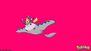 Mantine With Pikachu Pink Art Wallpaper