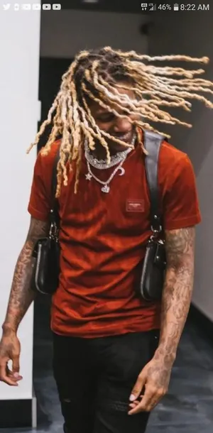 Manwith Dreadlocksand Red Shirt Wallpaper