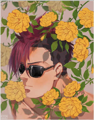 Manwith Sunglassesand Yellow Roses Wallpaper
