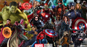 Many Marvel Super Heroes Team Up In Epic Battle Wallpaper