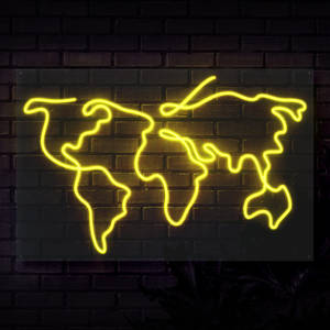 Map Neon Yellow Wallpaper