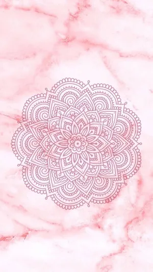 Marble Pink Flower Design Wallpaper