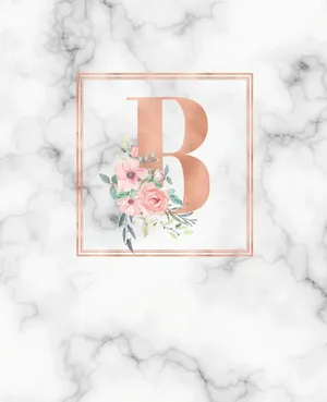 Marble Rose Gold Letter B Wallpaper