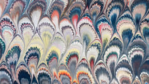 Marbleized Feather Pattern Wallpaper