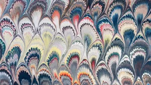 Marbleized Feather Pattern Wallpaper