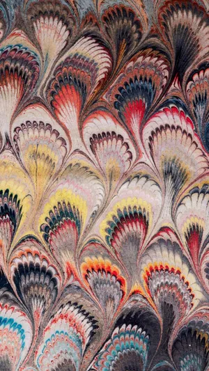 Marbleized Feather Pattern Wallpaper